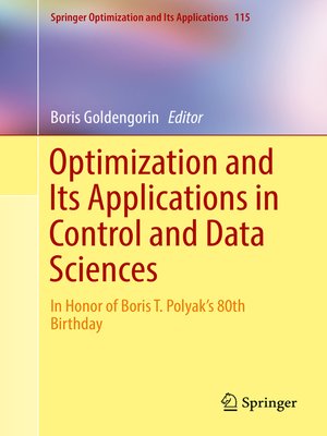 cover image of Optimization and Its Applications in Control and Data Sciences